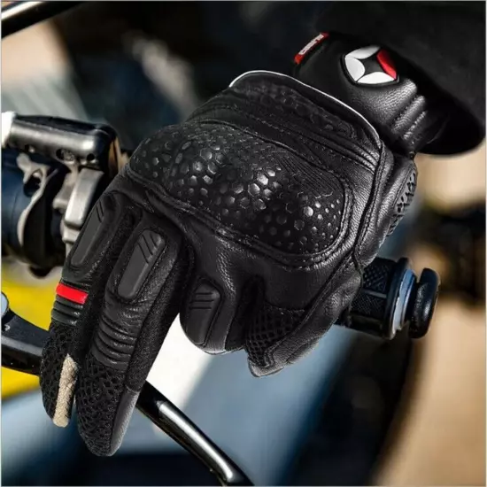 Motorcycle Gloves Genuine Leather Touch Screen Motorbike Racing Riding Gloves