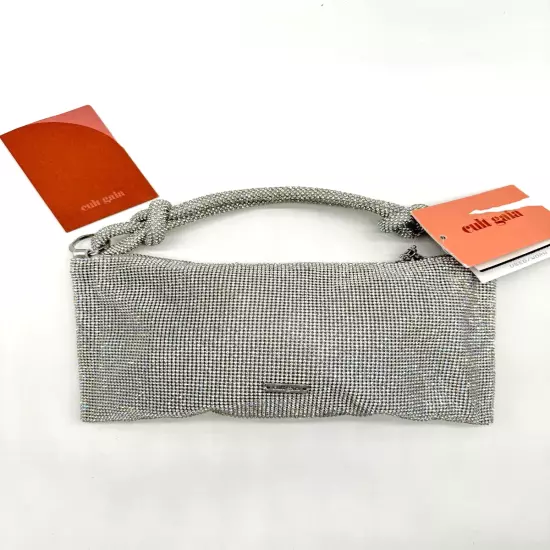 CULT GAIA Hera Nano rhinestone shoulder evening bag + Dust bag -Silver