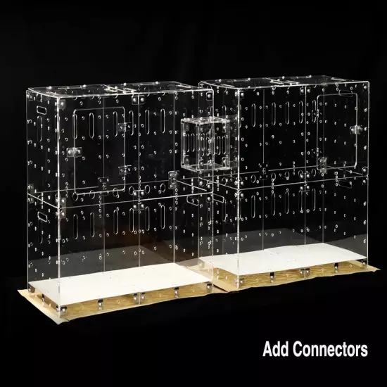 Acrylic Bird Cage Model-E DIY Extendable Stackable Openable Lid Front Door Perch