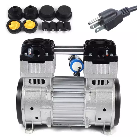 7CFM Silent Air Pump Compressor Head Small Air Mute Oilless Vacuum Pump 1100W US