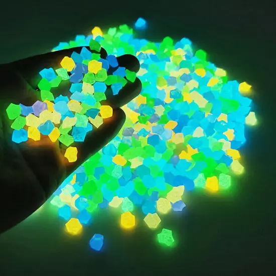 300pcs Garden Decor Luminous Stones Glow In Dark Decorative Pebbles Sn