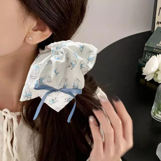 Bow knot square scarf hair band Scarf Hair Ponytail Elastic Hairband Rope~