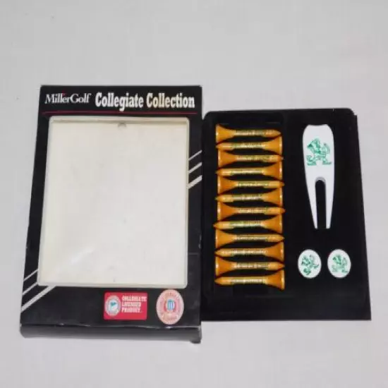 VINTAGE MILLER GOLF COLLEGIATE COLLECTION FIGHTIN IRISH GOLF TEES MARKERS UNUSED