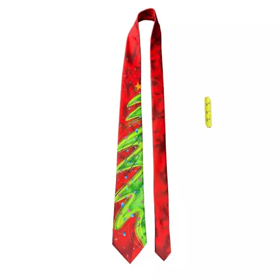 J. Garcia Scales 68 Neck Tie Men Red Christmas Tree