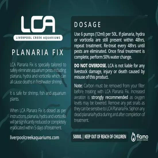 LCA Planaria Fix Premium Liquid Fertiliser Fish Shrimp Tanks Live Plants