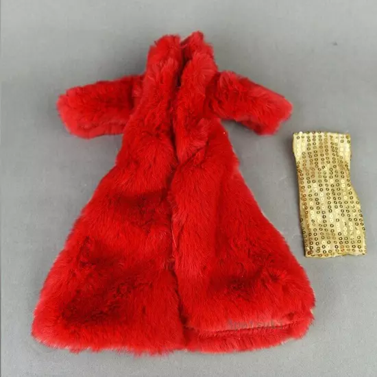 Doll Accessories Set For 11.5" 1/6 Doll Parka Dress Winter Long Fur Coat Clothes