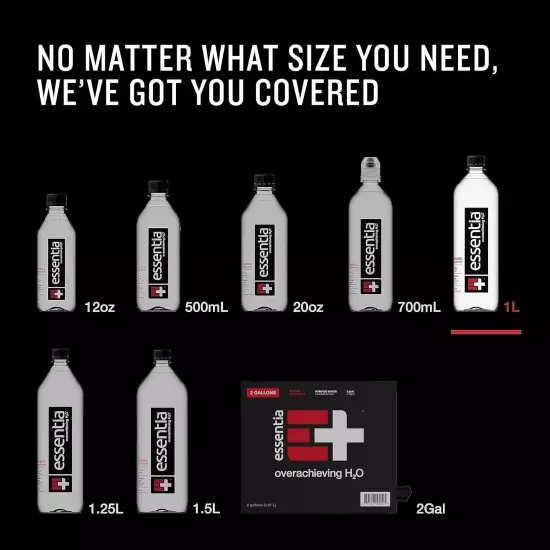 Essentia Water LLC , 99.9% Pure, Infused with Electrolytes, 42.3 Fl Oz Pack 12..