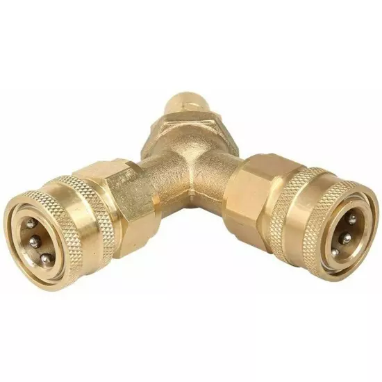 3/8 Fitting Pressure Washer Tee Splitter Coupler Brass 1PC Brand New