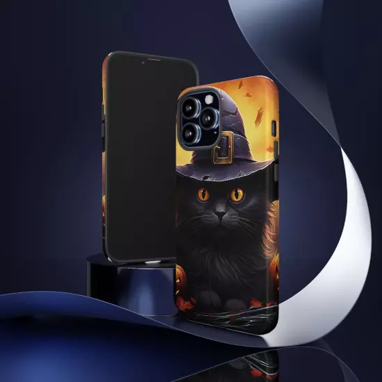 Custom Dual Layer Protective iPhone Case, Cat Witch