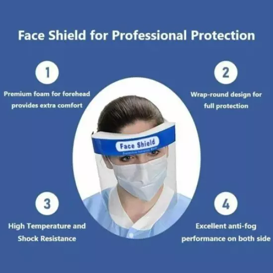 Safety Full Face Shield Reusable Washable Protection Cover Face Mask Anti-Splash