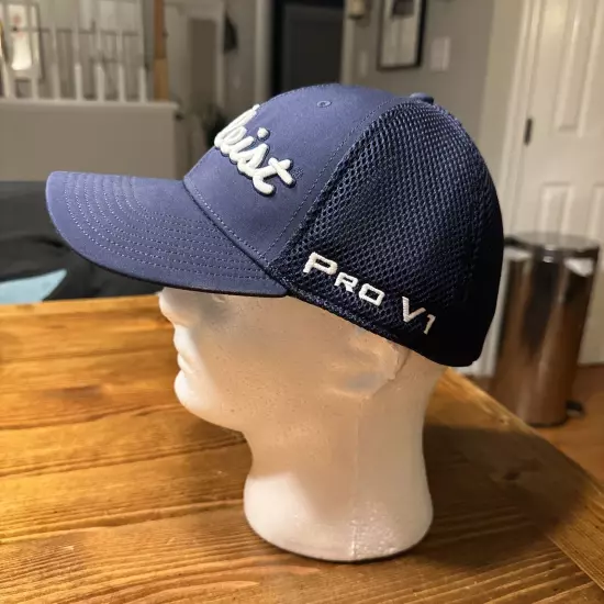 Titliest Pro V1 FJ Foot Joy Golf Fitted Hat L/XL NAVY BLUE Very CLEAN