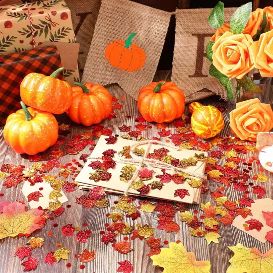 Fall Confetti Thanksgiving Maple Leaf Confetti Foil Metallic Sequins Fall Con...