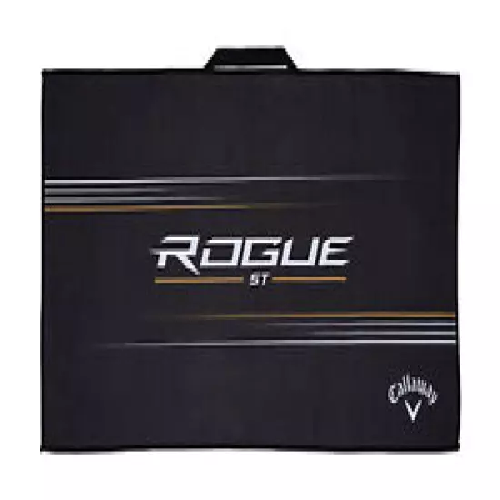 NEW Callaway Golf 35x19 Black/White/Gold Hard Goods Golf Towel