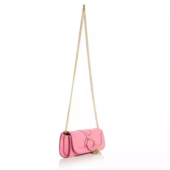 See By Chloe Hana Phone Wallet Pushy Pink Crossbody Clutch Goatskin Leather NWT