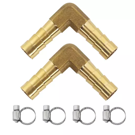 5 pc - 5/16" (8 mm) HOSE BARB ELBOW 90 DEGREE Brass Pipe Fitting Gas Fuel Water