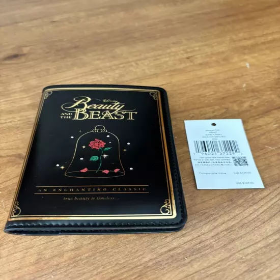 NWT Disney X Kate Spade Beauty And The Beast Passport Holder Card Case Leather