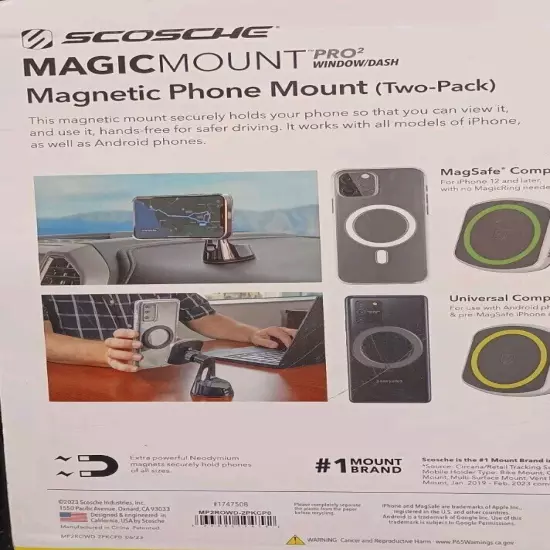 Scosche Magicmount Pro Mount 2Pack Dash / Desk Mount Magnetic Cell Phone Holder 