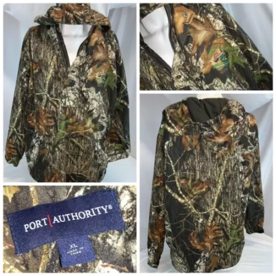 Port Authority Camo Hunting Pullover XL Men Brown Poly ½ Zip NWOT YGI C0-2BL