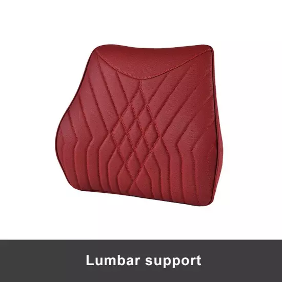 Car Leather Headrest Lumbar Support Rest Neck Pillow Back Cushion Waist Supports