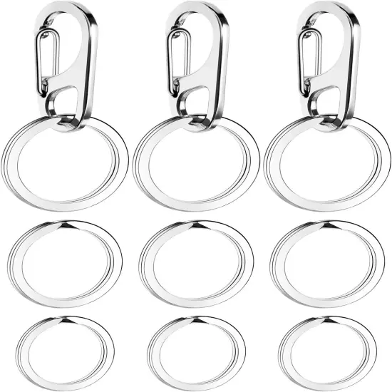 3 Sets Dog Tag Clip Dog ID Tag with Rings Holder for Dogs and Cats Collars Harne