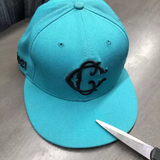 new era 59fifty 7 1/8 Crooks And Castles Turquoise Hat Cap Embroidered 8021 CC