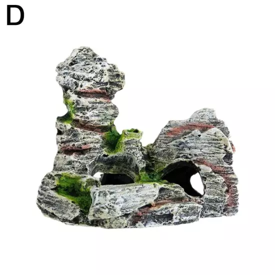 Aquarium Mountain Ornament Fish Tank Decor Decoration View Stone Cave Rock