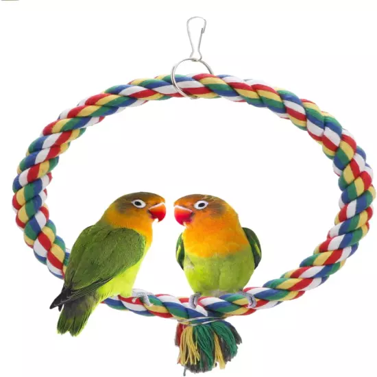 Bird Rope Swing Colorful Perch Climbing Toy for Parrots Budgie Parakeet