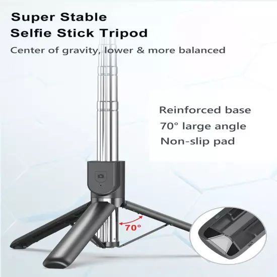 54” Cell Phone Tripod for iPhone, Extendable Selfie Stick with Wireless Remot...