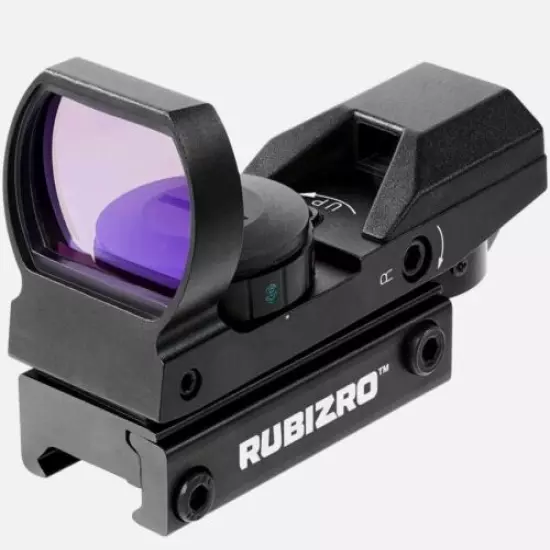 RUB1ZR0 Red Green Dot Reflex Sight Scope Adjustable Reticle with 20Mm Rail Mount