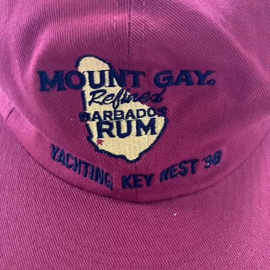 Mount Gay Rum Bardados Hat Cap Strap Back Key West 1998 Red Adjustable