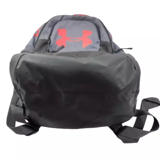 Under Armour Storm Backpack Big Logo Spellout School Travel Bag Gray Orange