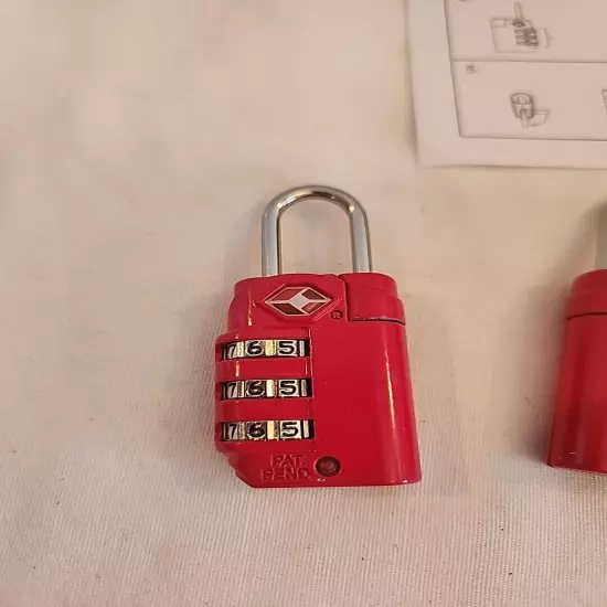 5 Red Combination Luggage Locks TSA Suitcase Padlock 3 Digit Luggage Code