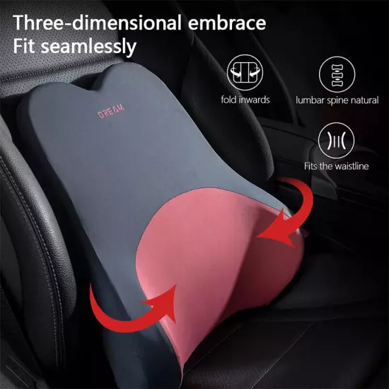 Car Headrest Waist Pillow Seat Support Office Neck Rest Car Back Lumbar Cushion