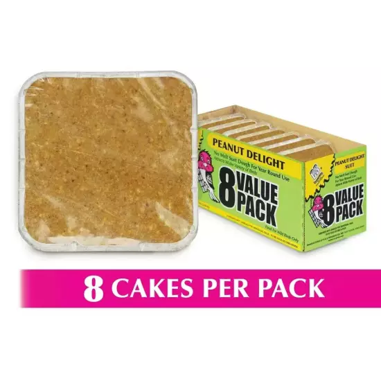 C&S Peanut Delight Value Pack, 8 Suet Cakes, Fresh Wild Bird Food FREE SHIPPING