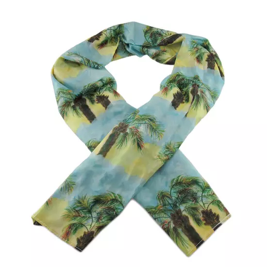 Betsy Drake Betsy's Palms Palm Tree Print Fashion Scarf 70 X 20 In.