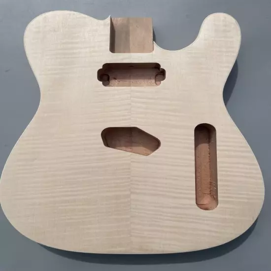 Unfinished Guitar Body Mahogany Flame Maple Veneer DIY Guitar Replacement TL