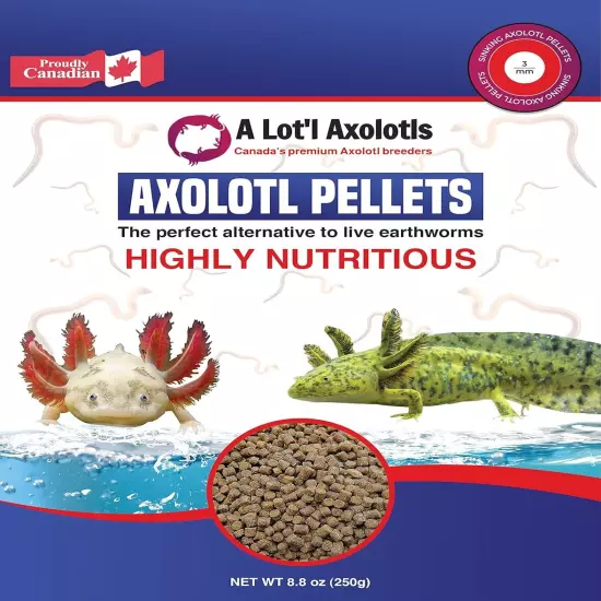 A Lot'l Axolotls - Axolotl Pellets - Carnivore Food - Sinking Fish Food - 250 g 