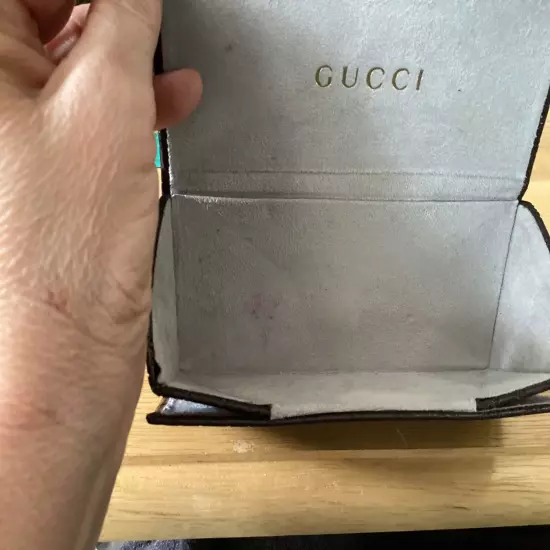 Gucci Sunglasses/ Eyeglasses Case Foldable Brown Logo Trifold 