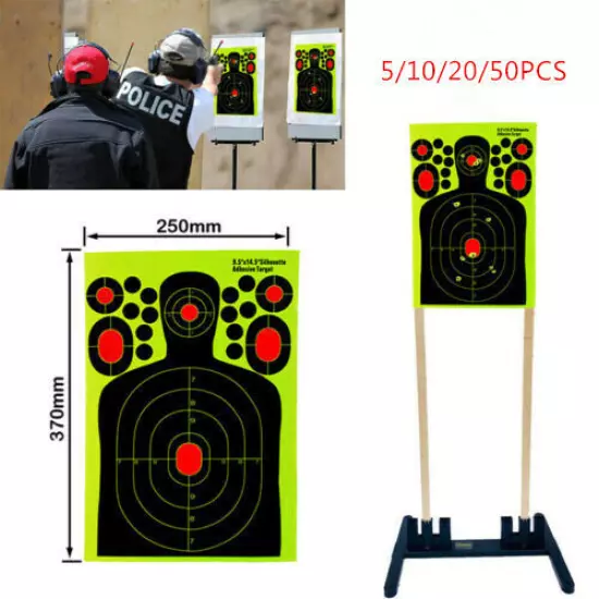 9.5*14.5" Reactive Splatter Gun Rifle Pistol Shooting Targets Glow Shot