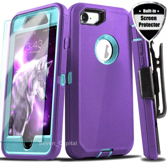 Shockproof Case For iPhone 6 7 8 Plus SE 2 3 Rugged Clip Cover Screen Protector