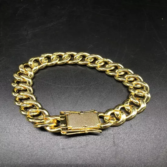 Men’s 9” Miami Cuban Link Chain Bracelet, CZ Bracelet, Bling, New