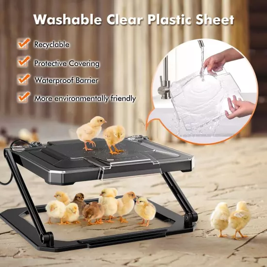 Chicken Brooder for 20 Chicks, Anti-Scald Aluminum Plate Chick Brooder Heater...