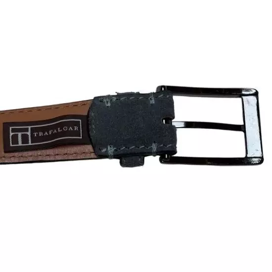 Trafalgar Black Leather Mens Belt Size 36 Alston Genuine Italian Leather Formal