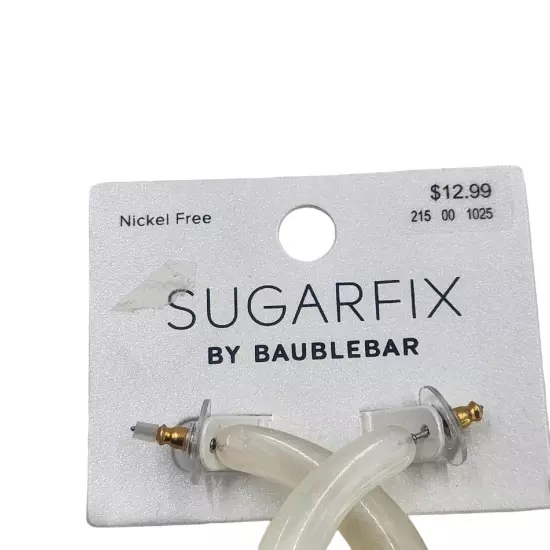 Sugarfix by Baublebar Hoop Earrings Nickel Free Ivory Chunky New