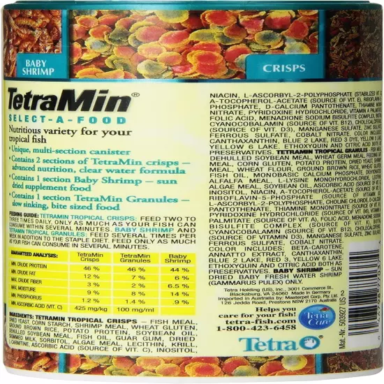 TetraMin Crisps Select-A-Food 2.4 Ounces, Fish Food, Variety Pack (77037)