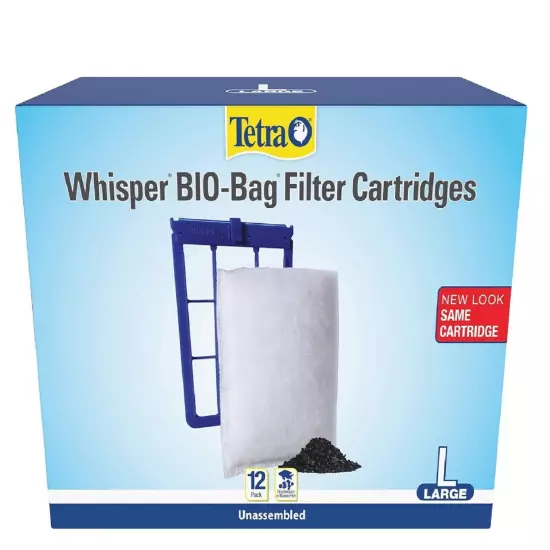 Tetra Whisper Bio-Bag Filter Cartridges For Aquariums unassembled Large 12 Pack