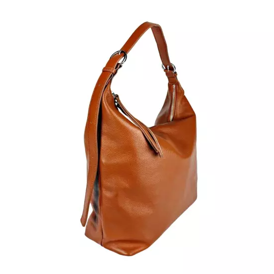 ITALIAN PREMIUM SMOOTH LEATHER EXTRA-LARGE SHOULDER BAG HOBO - MADE IN ITALY