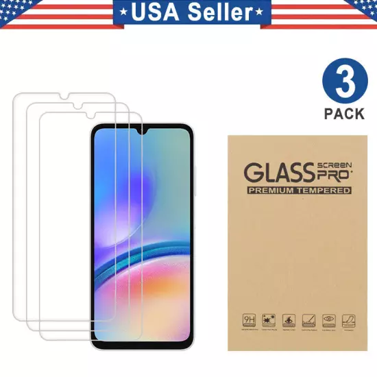 3PCS Tempered Glass Protector For Samsung Galaxy A05s A15 A24 A25 A35 A55 A71