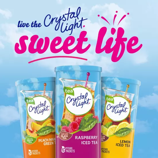 Crystal Light Sugar-Free Raspberry Iced Tea Naturally Flavored Powdered Drink 72