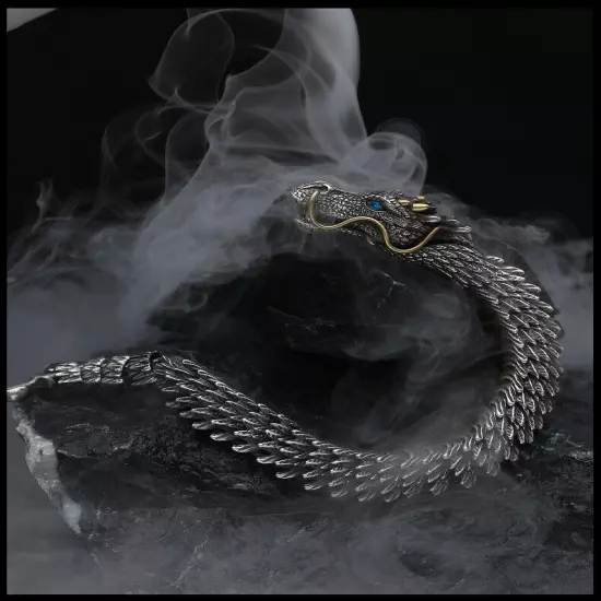 Men Dragon Viking Bracelet Men's Lucky Gift Bangle Jewelry